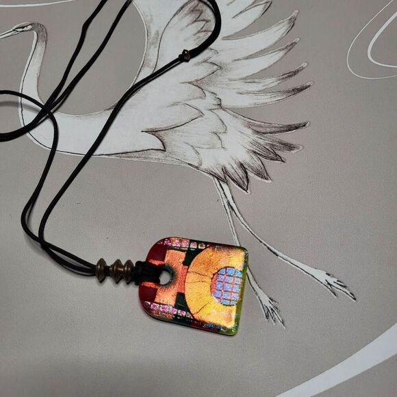 Jewelry - Vintage 90s Glass Pendant